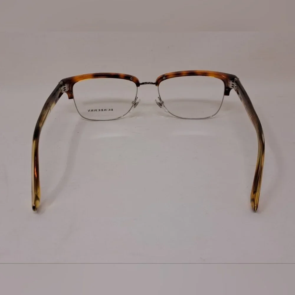 Burberry Eye Glasses Frames Unisex Half Rim Havana Nova Check B2224 54-18-145
